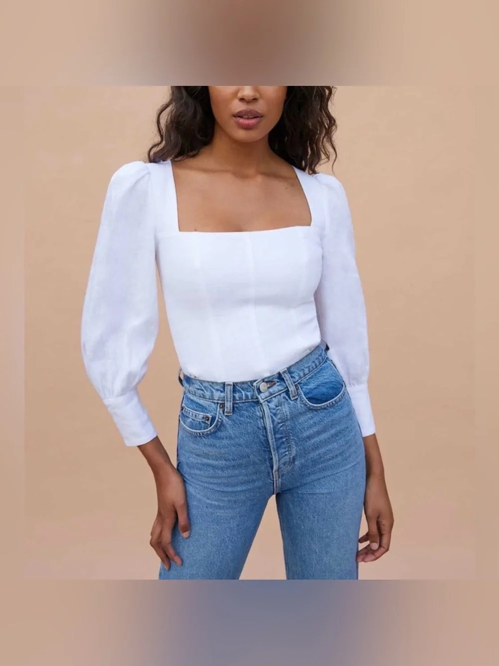 100% Linen Reformation Stilton Linen Top